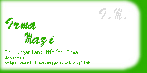 irma mazi business card